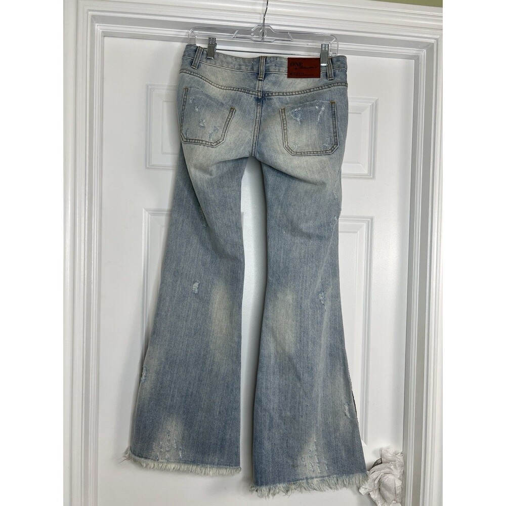 One Teaspoon Le Cats Florence Jeans Womens 27 Distressed Low Rise Flare Leg - Picture 9 of 15